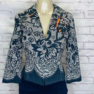Yoana Baraschi Blazer with orange flower lapel size 4
